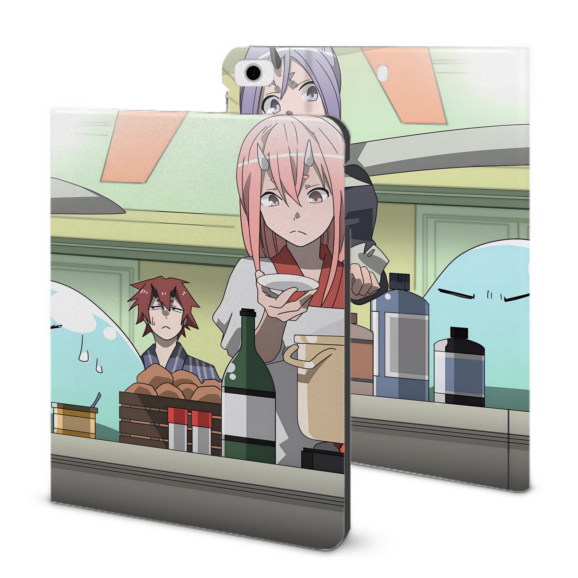 （画像用） 転スラ Regarding Reincarnated to Slime IPad ケース ブック型 PUレザー TPU 耐衝撃 軽量 薄型 ペン収納なし 全面保護 IPad 各モデル対応